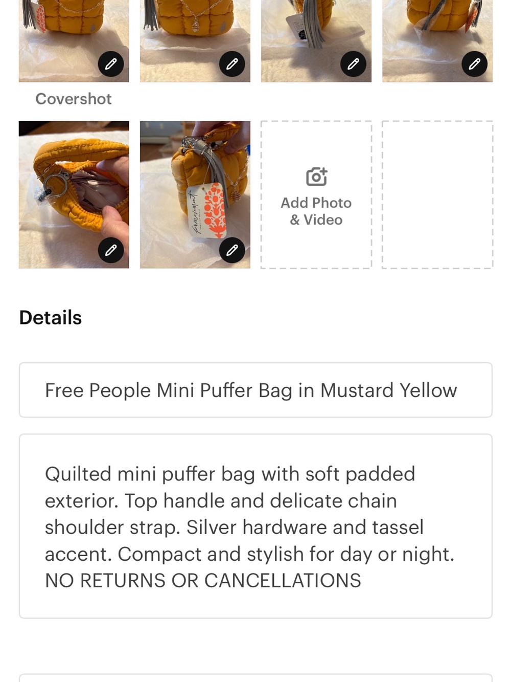 PLEASE READ ITS TWO FOR THE PRICE OF ONE. Lululemon/ Free People bag combo - Picture 3 of 8